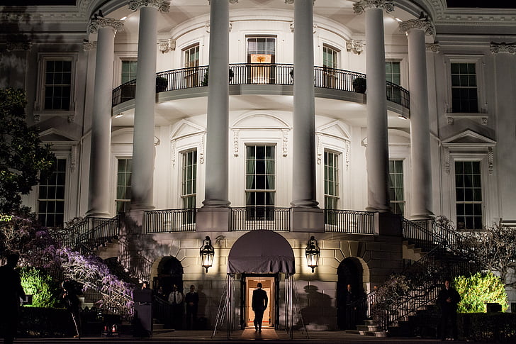 het witte huis, Washington d c, Landmark, historische, historische, van president obama, Portico