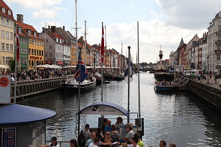 Danimarca, Copenaghen, Newport, fiume, tubo, lungo il fiume, nave