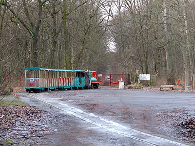 τρένο, plänterwald, παλιά, Πάρκο του ποταμού Spree, απορρίπτονται, Βερολίνο, λούνα παρκ