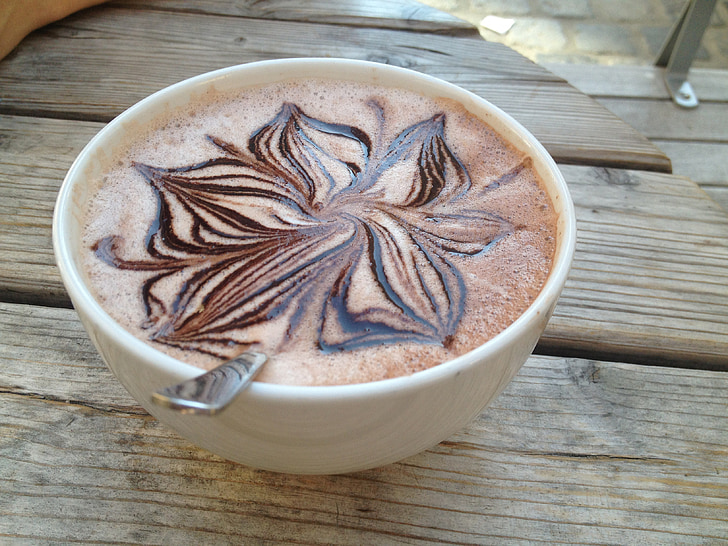 Cappuccino, Schaum, Kaffee, Tasse, profitieren Sie von, Café, Kaffee-Kunst