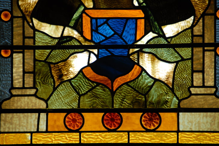 vidro manchado, colorido, Igreja, padrão