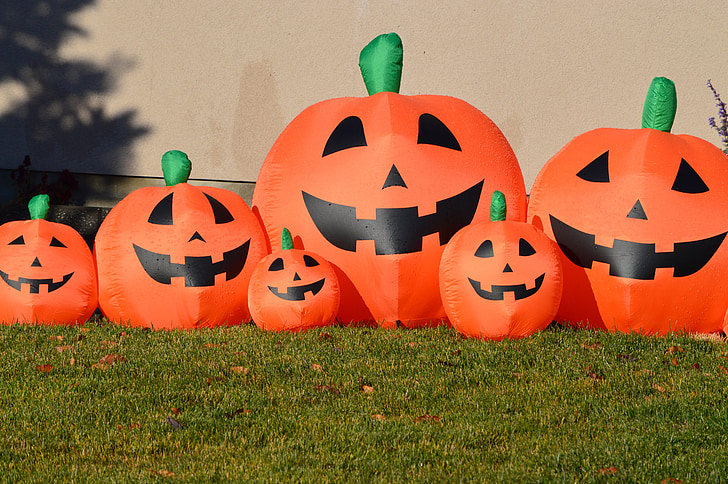pumpor, Jack-o-lantern, Halloween, oktober, Bus eller godis, säsongsbetonade, dekoration