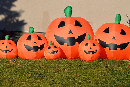 labu, Jack-o-lantern, Halloween, Oktober, Trick or treat, musiman, dekorasi