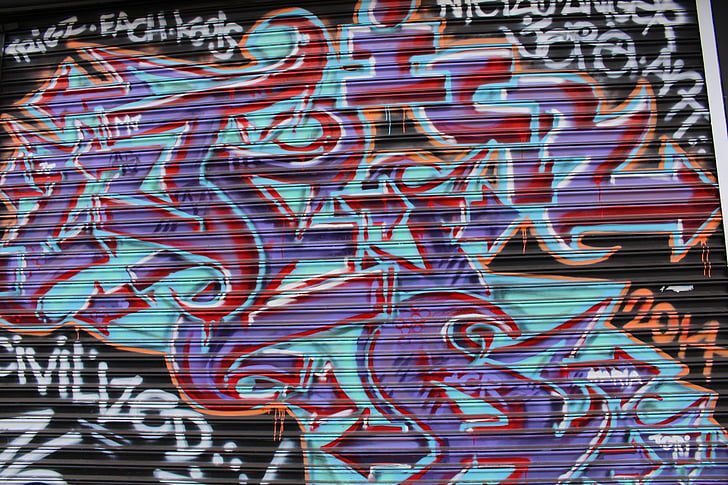 graffiti, fal, Street art, grunge, grafika, városi