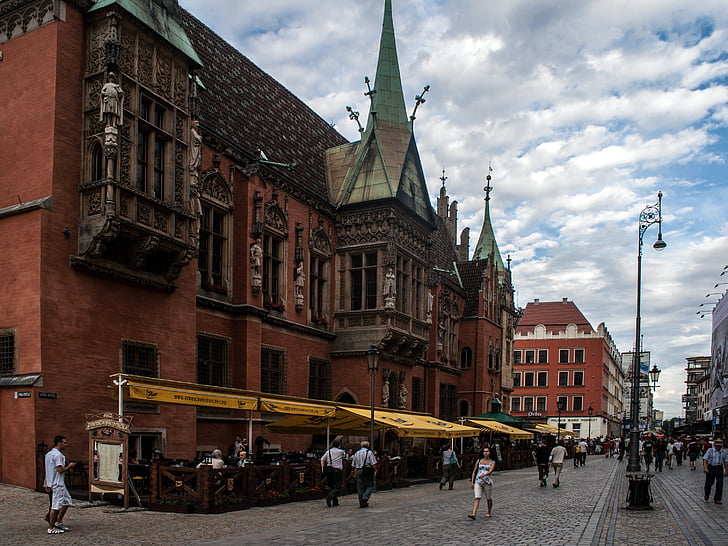 Wroclaw, Silesia, Wrocław, mercado, Ayuntamiento de la ciudad