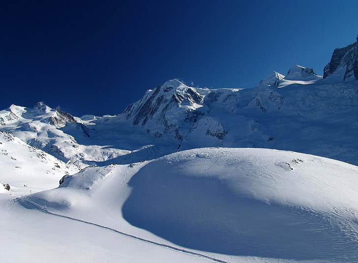 Monte rosa, Zermatt, montanhas, Monte Rosa, Alpes, Alpina, neve