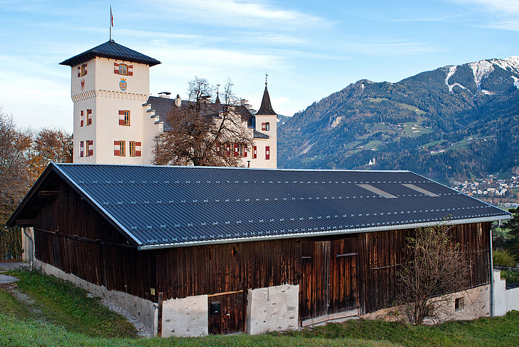 Vomp, Àustria, paisatge, escèniques, muntanyes, graner, edifici