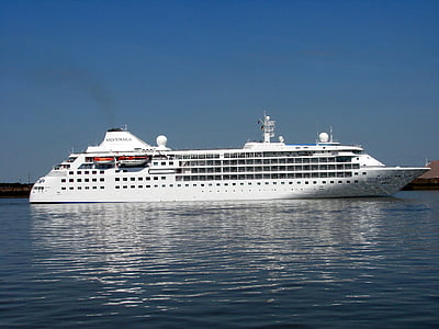 drijvende cruiseschip, Elbe, vakantie cruise, Silversea, cruise schip, zee, passagiersschip