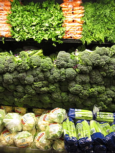 zelenina, zelená, jídlo, brokolice, list, čerstvé, zdravé