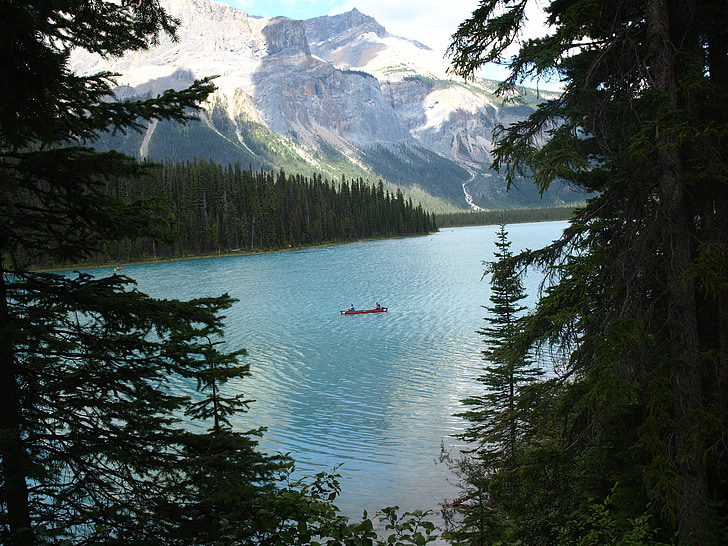 landskab, søen, bjerge, vand, Canada