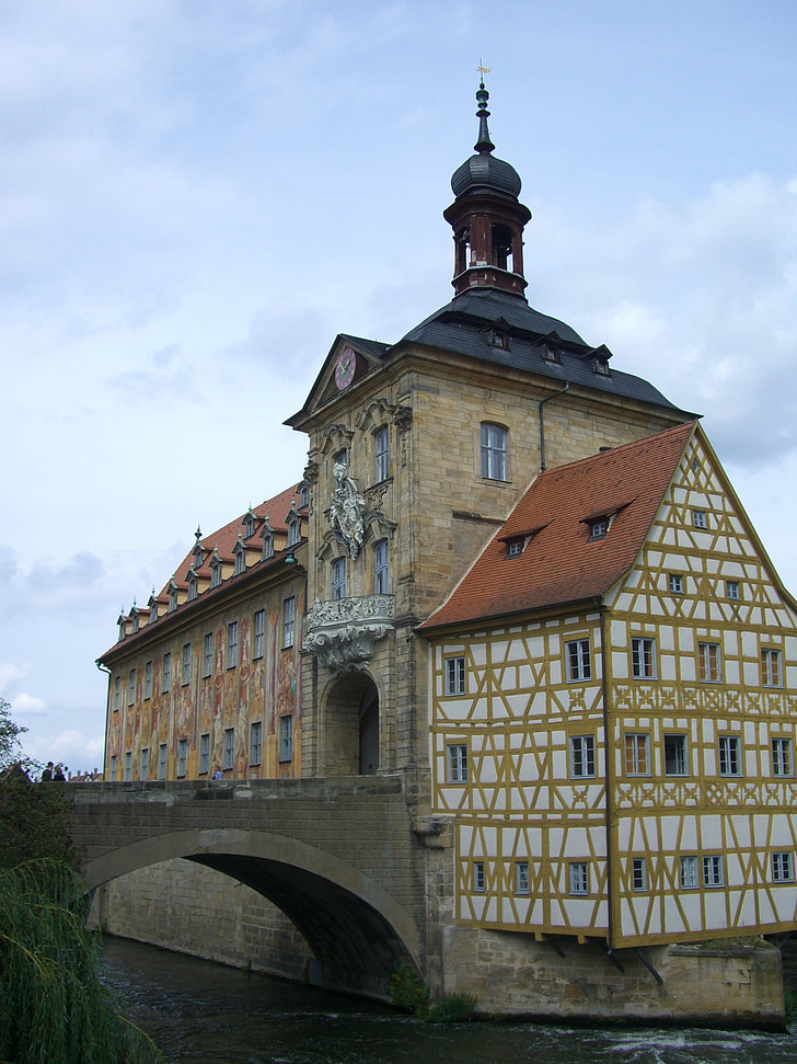 Bamberg, rådhus, Bridge, Regnitz
