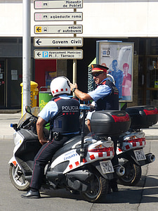 policija, označbe, motorno kolo, stražar, Tarragona, Mossos d'esquadra, varnost
