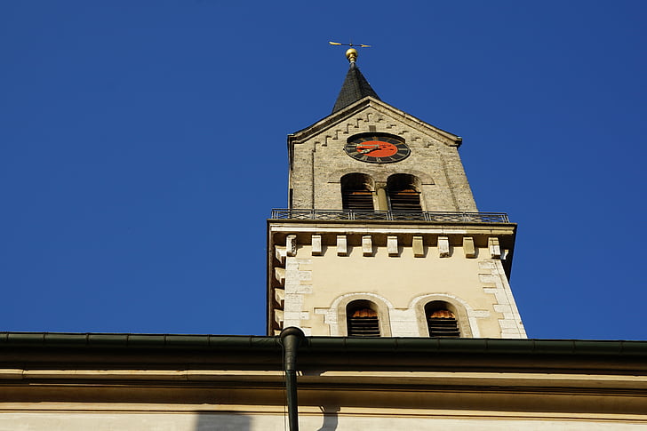 Kościół, Tuttlingen, wiara, religia, evangelish, Wieża, niebo