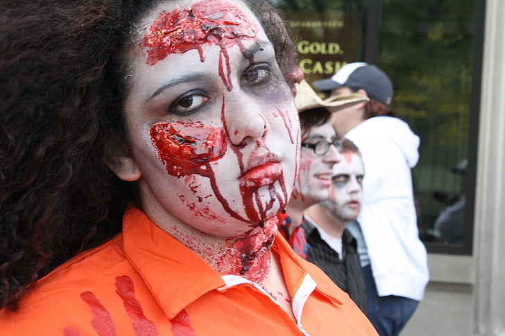 Zombie, Blut, Halloween, Horror, Toten, Gesicht, Untote