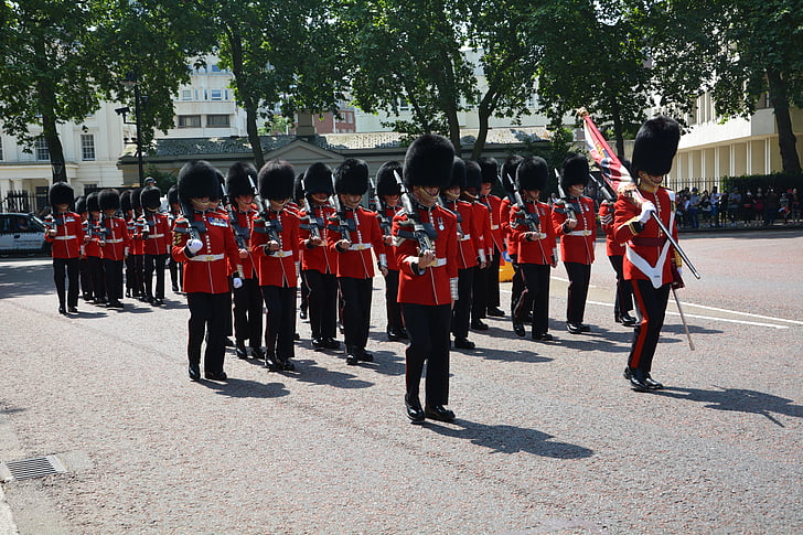 penjaga, merah, langkah, Maret, London, mengubah dari guard, Istana