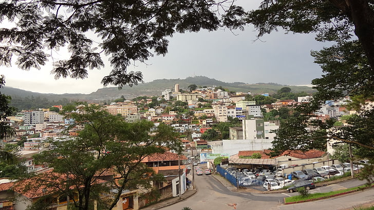 staden, Mountain, Itabira, Minas, Brasilien