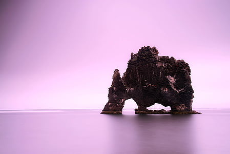 Islanda, rock, formarea, colţ de stâncă, mare, ocean, apa