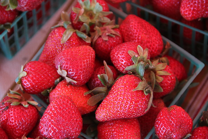 strawberries, berries, fresh, sweet, food, fruit, red