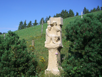 way of the cross, station 5, sculpture, stone, chiseled, passion, suffering