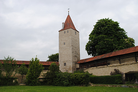 Berching, Valle dell'Altmühl, Torre di difesa, Fortezza, parete della fortezza, Medio Evo, Weir