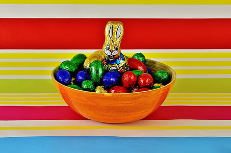 Шоколадови яйца, Великден, Честита Великден, Великден Бъни, Великденски яйца, цвят, цветни