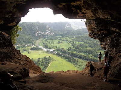 Cave, maisema, Puerto Rico, Cave windows, Karstin