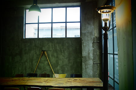 Café, indendørs, atmosfære, kaffe, belysning, tabel, indvendig belysning