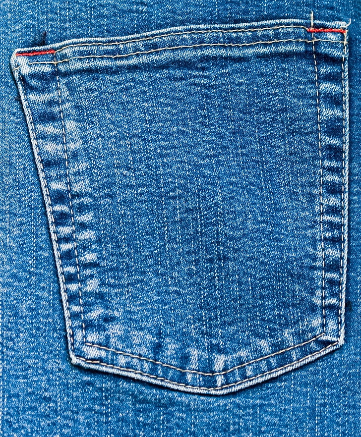 mėlyna, džinsai, nuotrauka, Džinsinio džinsus, kišenėje, detalus vaizdas, medžiaga