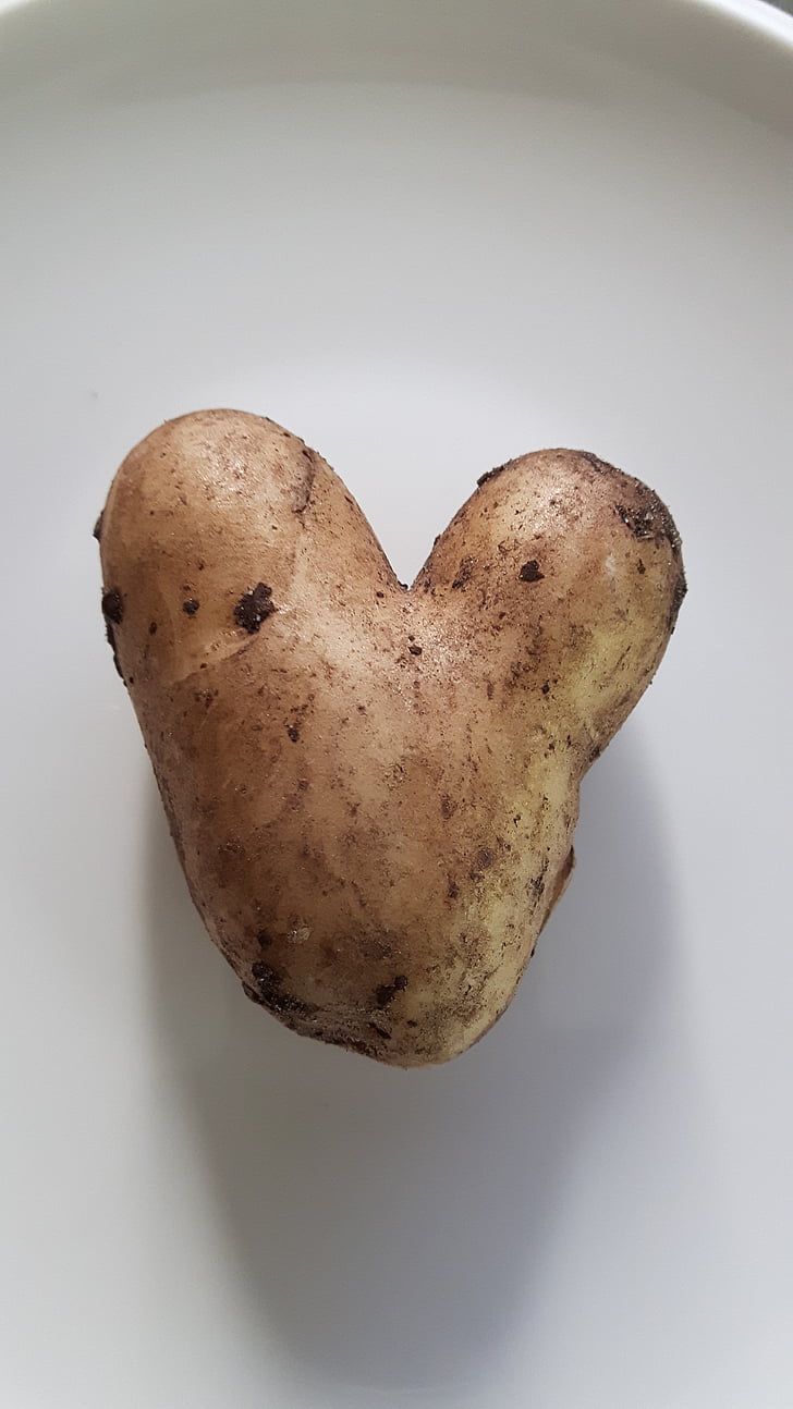 bulvių, širdies, meilė, juokingas, mados, daržovės, maisto