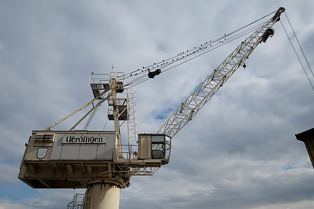 crane, port, krefeld, uerdingen, harbour crane, industry, loading crane