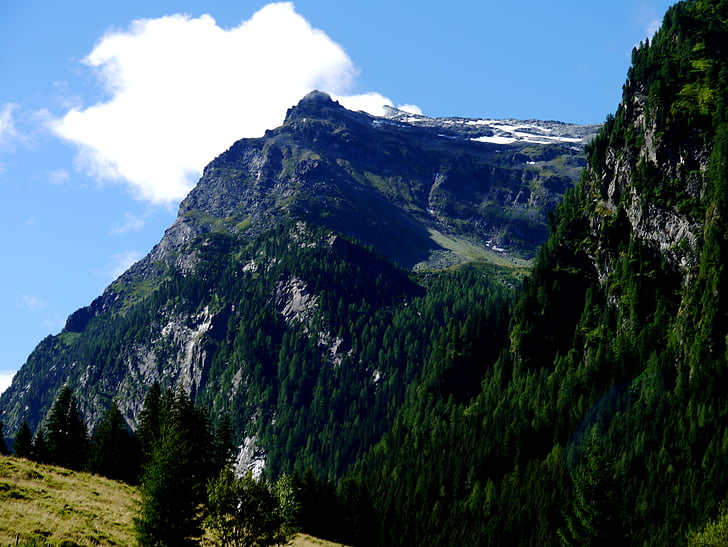 alpejska, Felber pass, góry, krajobraz, panoramy