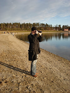 mannen, fotograf, sjön, en person, Utomhus, personer, män
