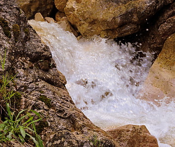 Cachoeira, água, fonte, torrent, rocha, pedra, Claro