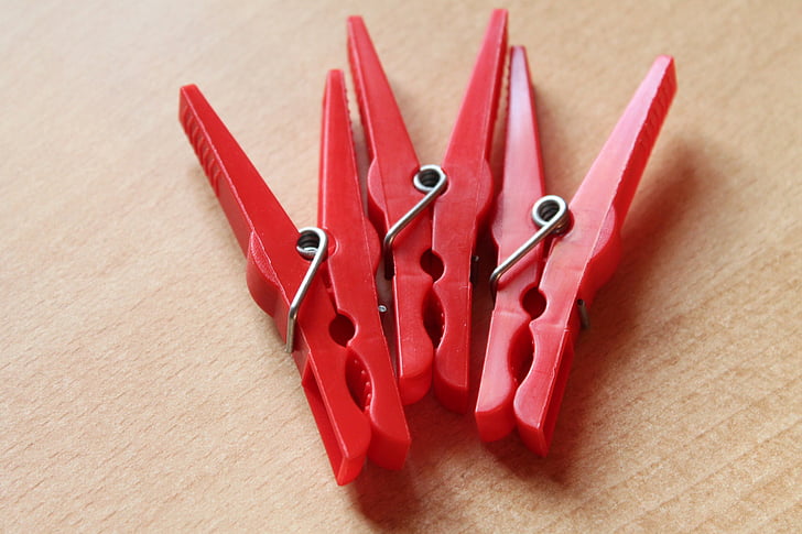 clothespins, màu đỏ, kẹp, nhựa