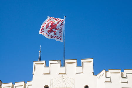Wasserburg, flagga, fasad, mål, fastställande, Sky, lejon