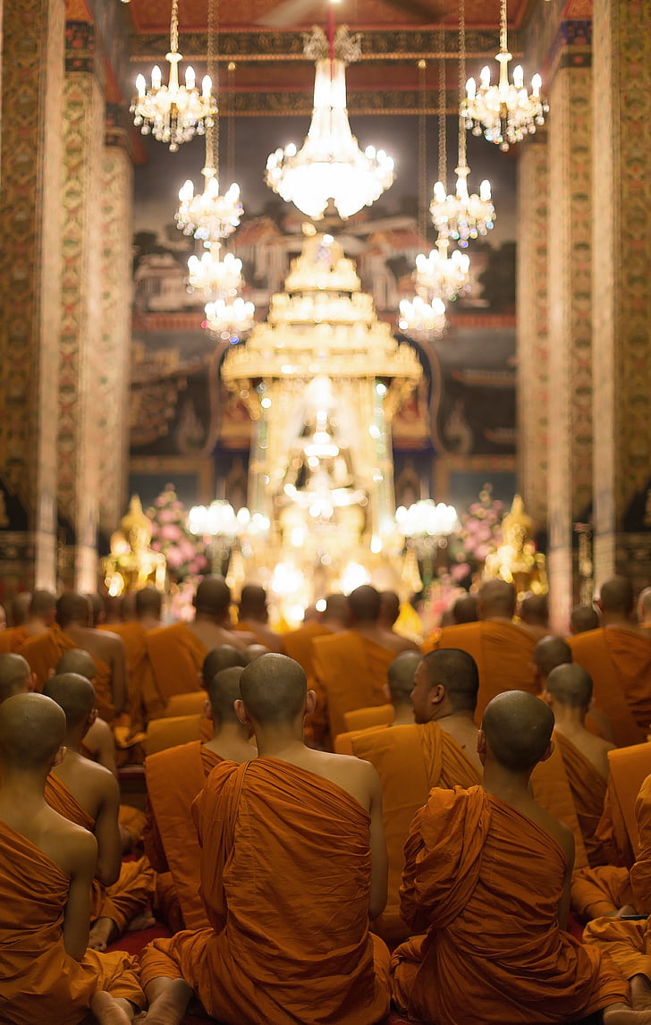 budhizmus, chrám, Mníchov, Thajsko, Bangkok, Modlitba, modliť sa