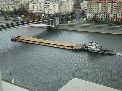 rivier, kade, de Moskou-rivier, Barge, brug