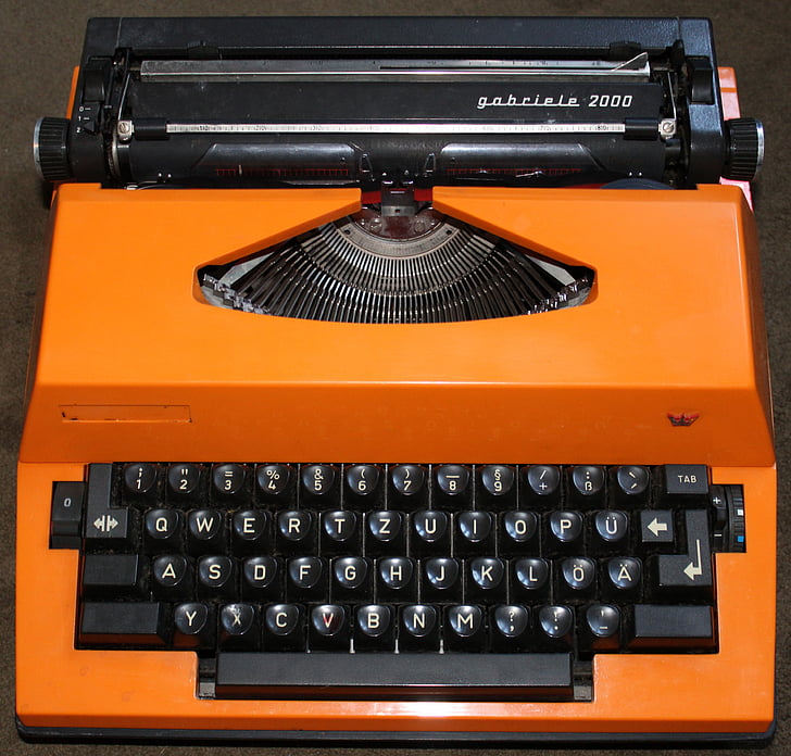 пишеща машина, Оставете, стар, механично, машина, ретро, клавиатура
