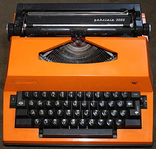 skrivemaskine, forlade, gamle, mekanisk, maskine, retro, tastatur
