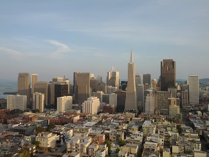 градски пейзаж, Сан Франциско, Калифорния, Skyline, архитектура, градски, САЩ