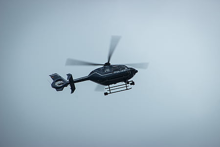 hélicoptère, police, Air, hélicoptère de police, surveillance, mouche, surveillance de l’air