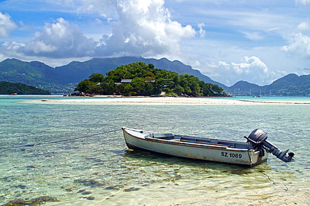 seychelles, sea, ocean, landscape, wild coast, sandy beach, tropical