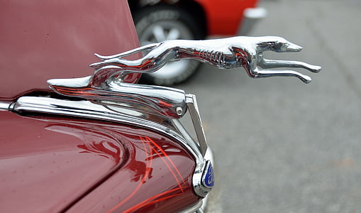 vintage, hood ornament, car, automobile, retro, chrome, classic