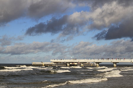 plage de la mer Baltique, Pologne, Kołobrzeg