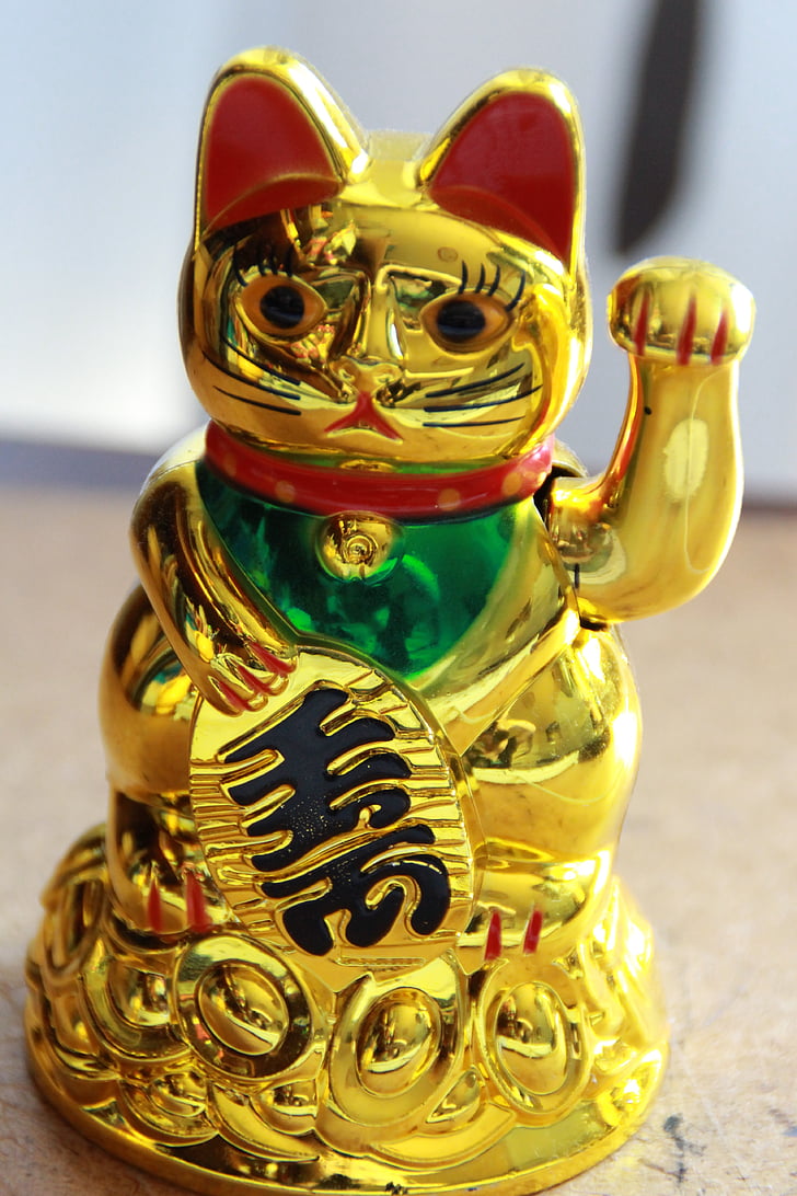 Glück, China, Katze, lustige Katze, Tier, Statuette, Ornament