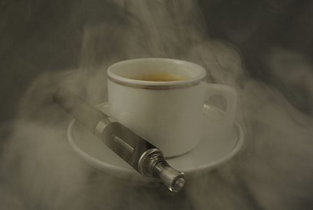 káva, espresso, parný, e cigariet, pohár, nápoj, teplo - teplotu