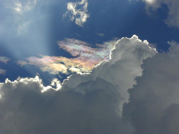 Cumulus, moln, färg spel, Sky, fenomenet, naturen, Väder