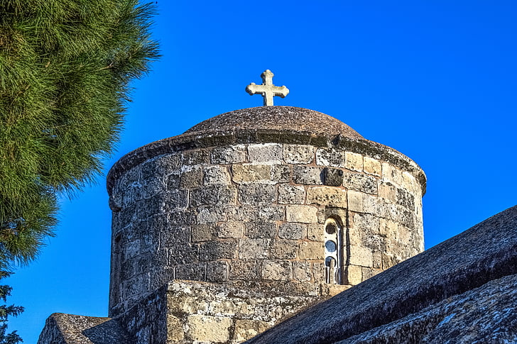bažnyčia, kupolas, stačiatikių, Kipras, Paralimni, Aja Ana, viduramžių