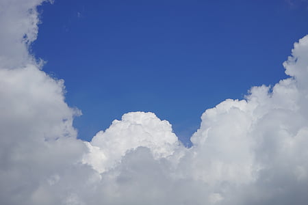 moln, molnbildning, Sky, vit, blå, Cumulus, moln form