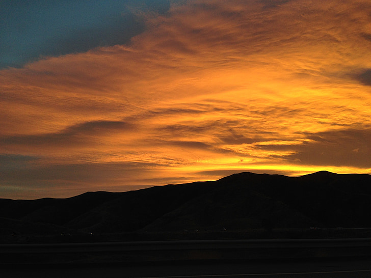Захід сонця, помаранчевий хмари, Красивий, вогонь, небо, колір, дивовижні